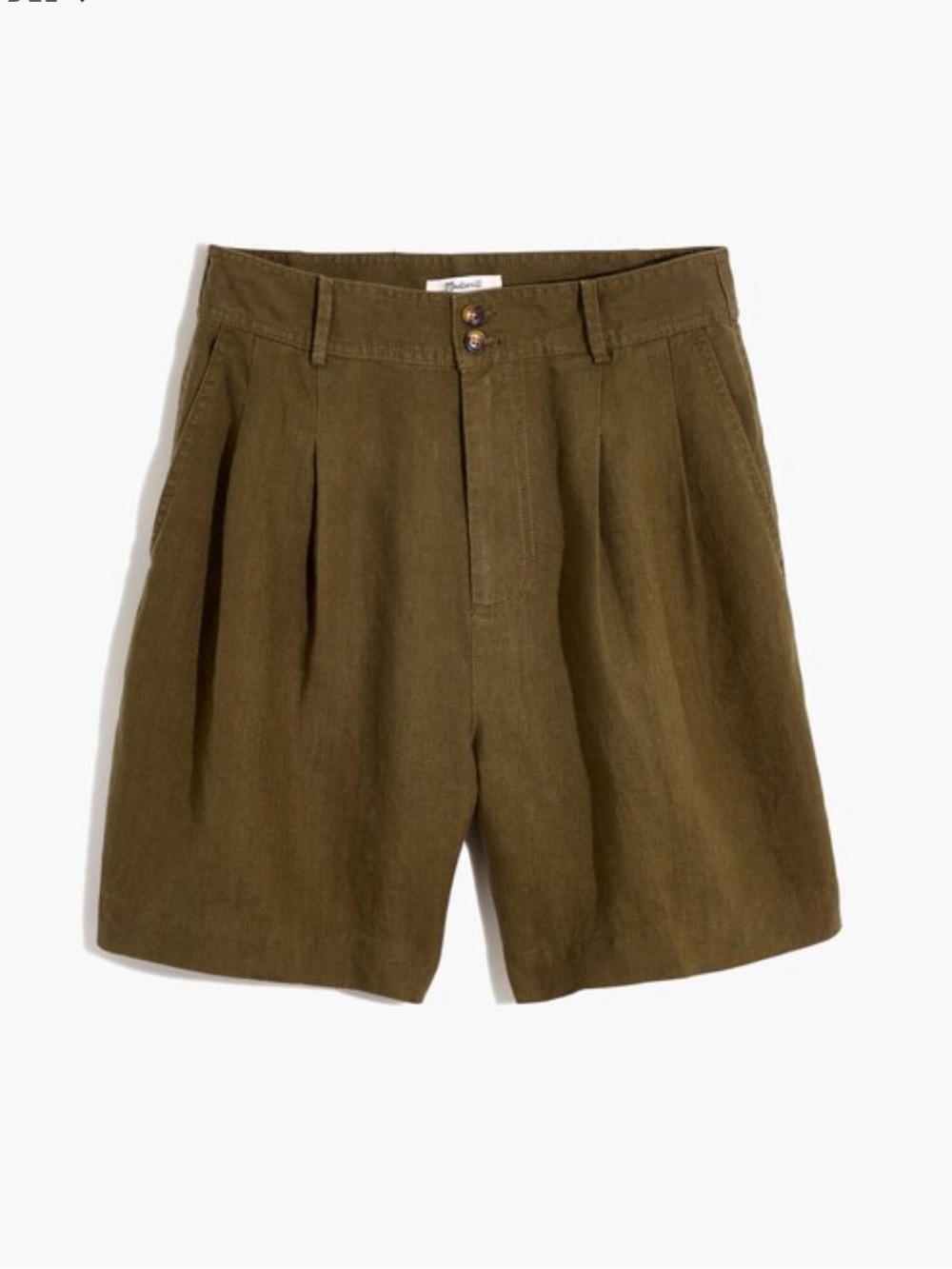 Madewell Linen Long Pleated Shorts